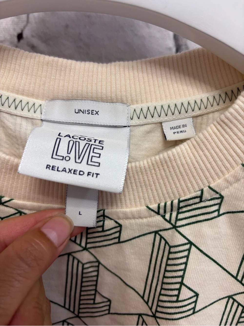 Lacoste Live Monogram T-shirt Relaxed Fit Unisex AllOver Print Geometric